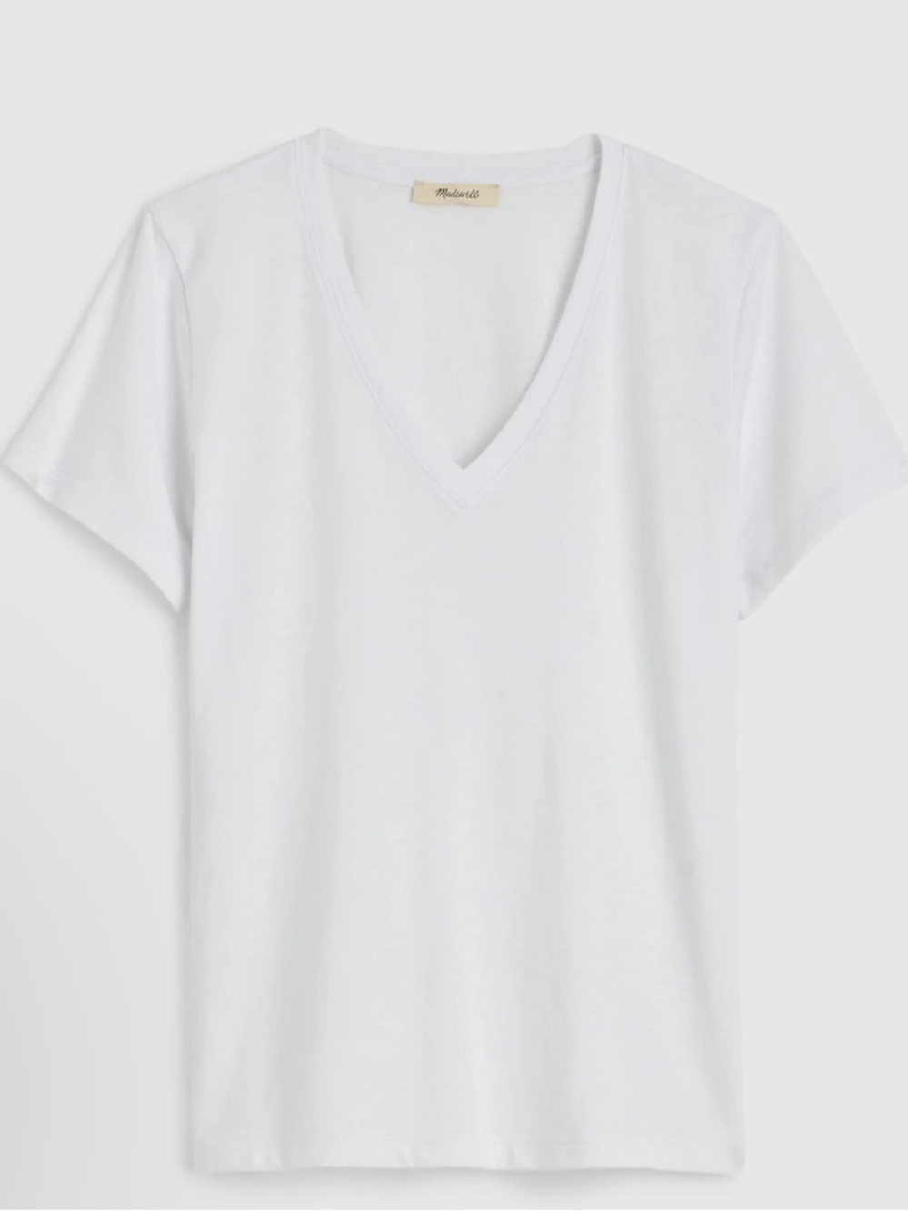 Madewell White Easy Crop V-Neck Short Sleeve Tee NS569 Small